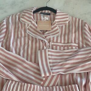 Kittenish Blush and Cream Striped Sleepwear